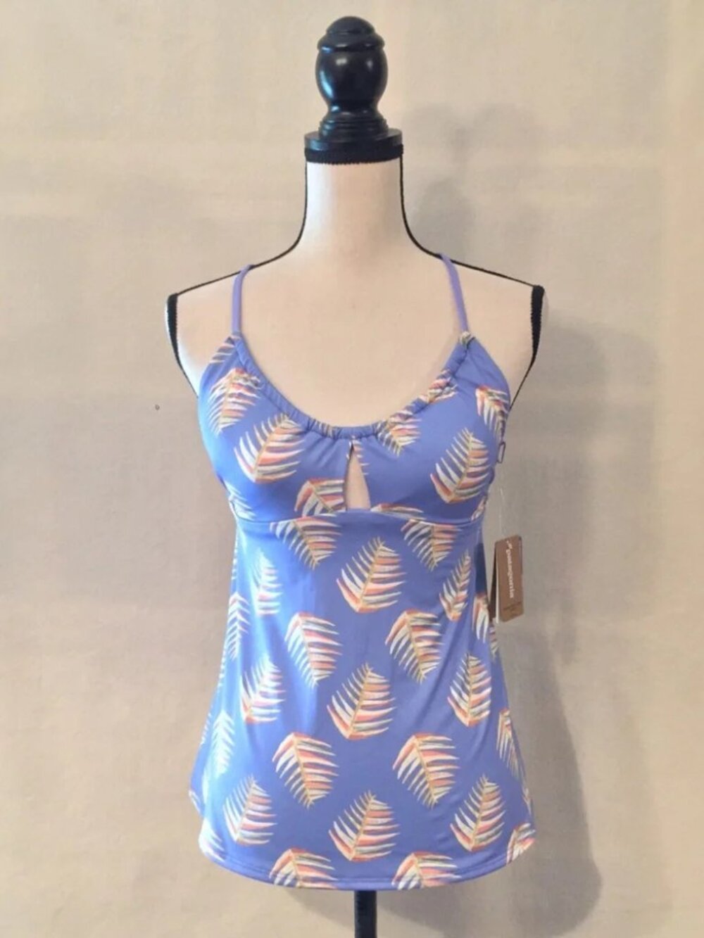 NWT Patagonia purple glassy dawn scoopneck tankini top violet palms